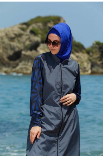 Maillot de Bain Hijab Gris 7531