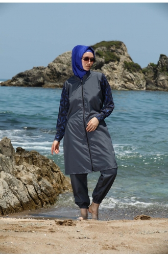 Grau Hijab Badeanzug 7531-01