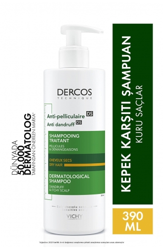 Vichy Dercos Anti-Pel Kepeğe Karşi Etkili Bakim Şampuani -Kuru Saçlar 390 ml 