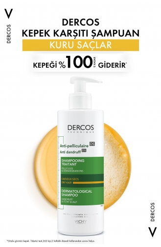 Vichy Dercos Anti-Pel Kepeğe Karşi Etkili Bakim Şampuani -Kuru Saçlar 390 ml 