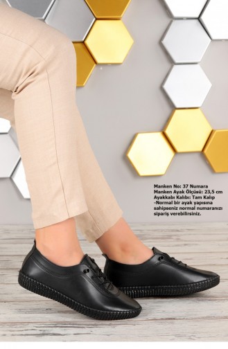 Black Women`s Flats 22YBABWOGGO0007_B.Siyah