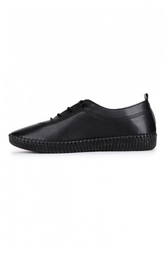 Black Women`s Flats 22YBABWOGGO0007_B.Siyah