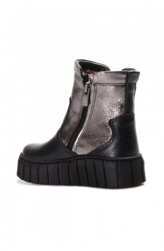 Hakiki Deri Kürklü Unisex Çocuk Klasik Bot 769Kxa125 Siyah