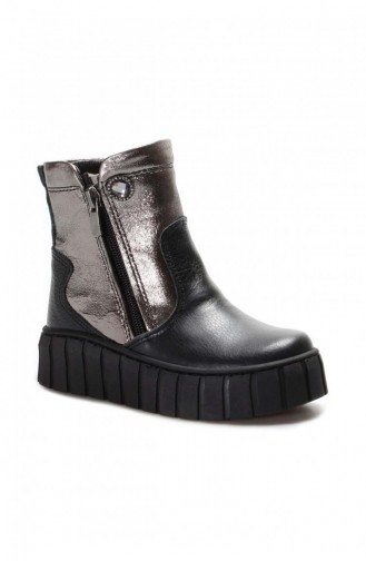 Hakiki Deri Kürklü Unisex Çocuk Klasik Bot 769Kxa125 Siyah
