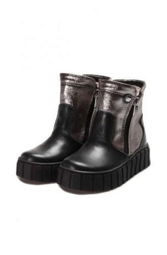 Hakiki Deri Kürklü Unisex Çocuk Klasik Bot 769Kxa125 Siyah
