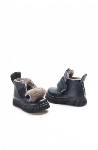 Hakiki Deri Kürklü Unisex Çocuk Klasik Bot 769Kxa140 Lacivert