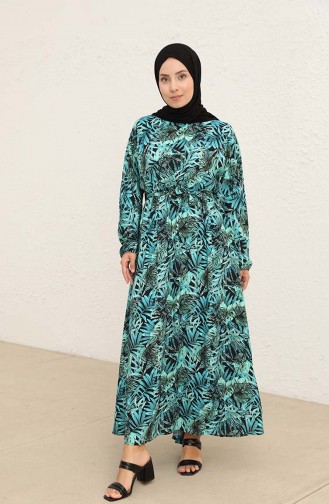 Petroleum Hijab Kleider 1054A-01