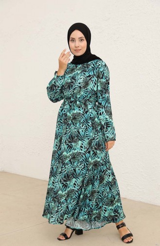 Petroleum Hijab Kleider 1054A-01