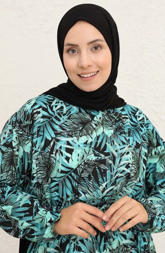 Petroleum Hijab Kleider 1054A-01