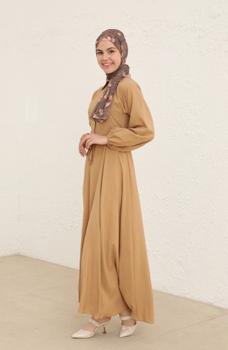 فستان عسلي 0126-03