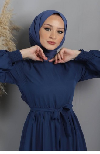 Indigo Hijab-Abendkleider 12002.İndigo