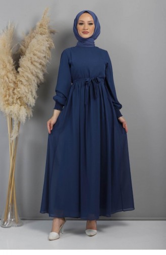 Indigo Hijab-Abendkleider 12002.İndigo