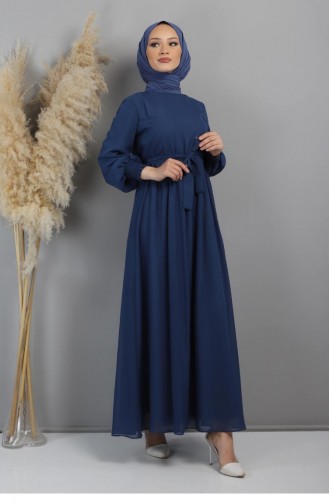 Indigo Hijab-Abendkleider 12002.İndigo