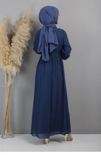 Indigo Hijab-Abendkleider 12002.İndigo