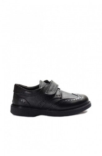 Hakiki Deri Unisex Çocuk Casual Ayakkabı 006Xa914 Siyah