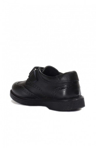 Hakiki Deri Unisex Çocuk Casual Ayakkabı 006Xa914 Siyah