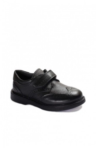 Hakiki Deri Unisex Çocuk Casual Ayakkabı 006Xa914 Siyah