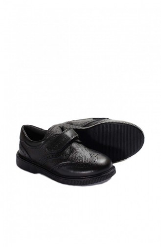 Hakiki Deri Unisex Çocuk Casual Ayakkabı 006Xa914 Siyah
