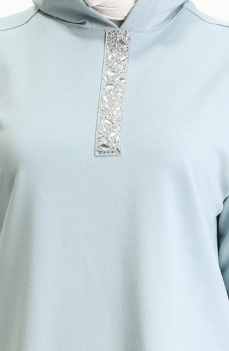 Taş Detaylı İkili Takım Buz Mavi (70050-024)