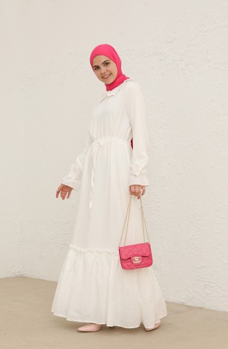 Weiß Hijab Kleider 228424A-01