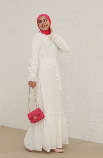 White Hijab Dress 228424A-01