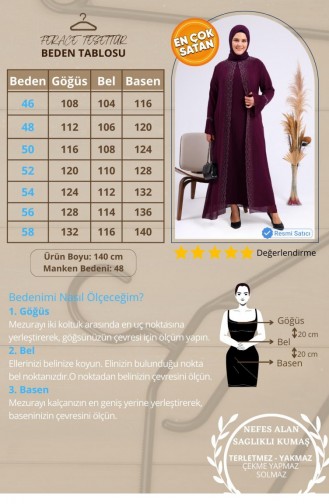 Zwetschge Hijab-Abendkleider 4578.Mürdüm