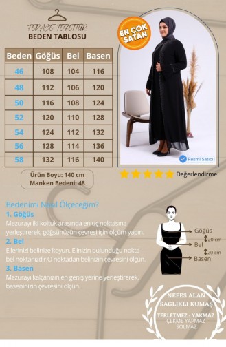 Habillé Hijab Noir 4578.Siyah