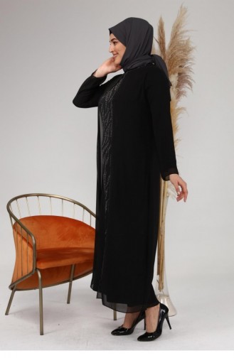 Black Hijab Evening Dress 4580.Siyah