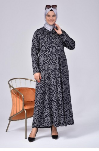 Navy Blue Hijab Dress 4747.Lacivert