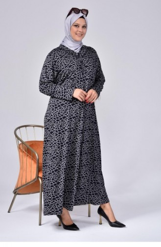 Navy Blue Hijab Dress 4747.Lacivert