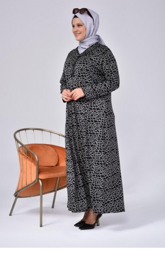 Kadın Büyük Beden Yakası Fırfırlı Tesettür Anne Elbisesi Yakma Yapmaz Terletmez 4747 Siyah