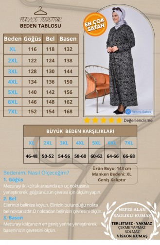 Kadın Büyük Beden Yakası Fırfırlı Tesettür Anne Elbisesi Yakma Yapmaz Terletmez 4747 Siyah