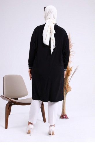 Kadın Büyük Beden Tesettür Kap Giyçık Sandy Kumaş Ribanalı 4970 Siyah