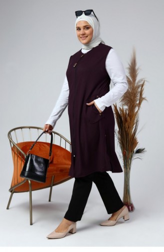 Gilet Sans Manches Plum 4994.Mürdüm