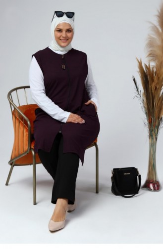 Gilet Sans Manches Plum 4994.Mürdüm