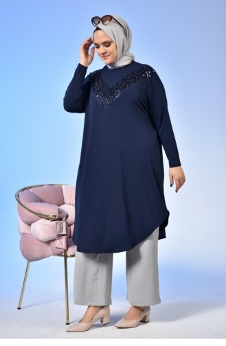 Navy Blue Tunics 7124.Lacivert