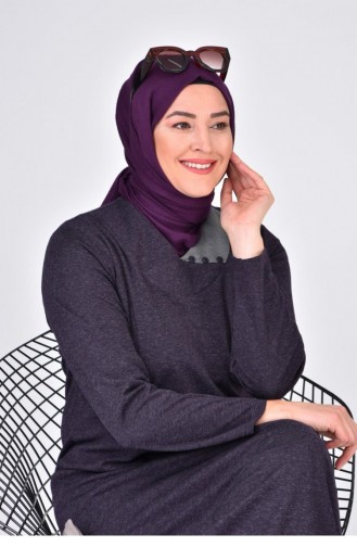 Kadın Büyük Beden Ay Yaka Anne Elbise Uzun Tesettür 8107 Mürdüm