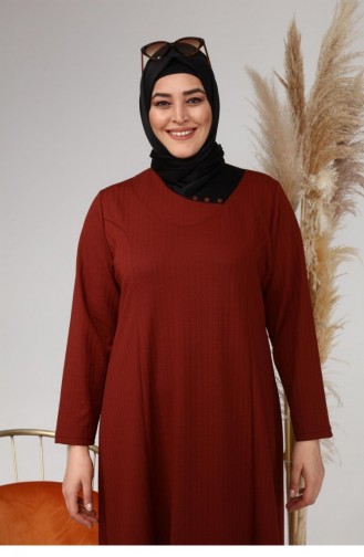 Robe Hijab Couleur brique 8123.Kiremit