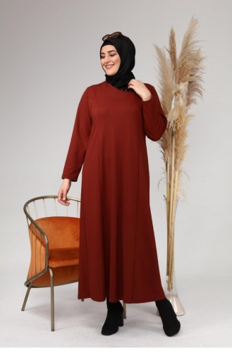 Robe Hijab Couleur brique 8123.Kiremit