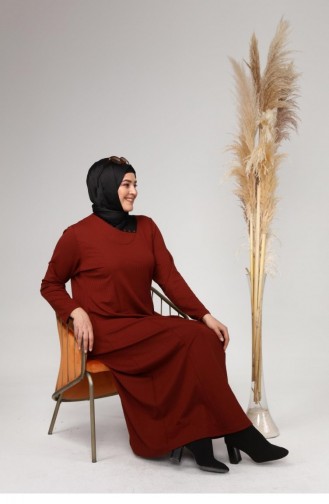 Robe Hijab Couleur brique 8123.Kiremit