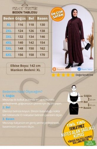 Claret Red Hijab Dress 8143.Bordo