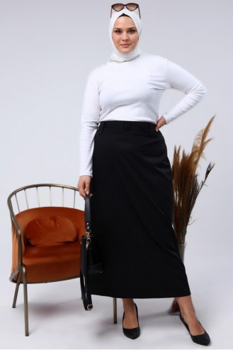 Black Skirt 8155.Siyah