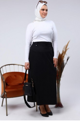 Black Skirt 8155.Siyah