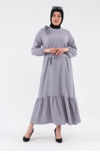 فستان بني مائل للرمادي 8207.Vizon