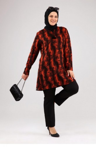 Brick Red Tunics 8246.Kiremit