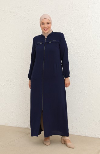 Navy Blue Abaya 5040-2.Lacivert