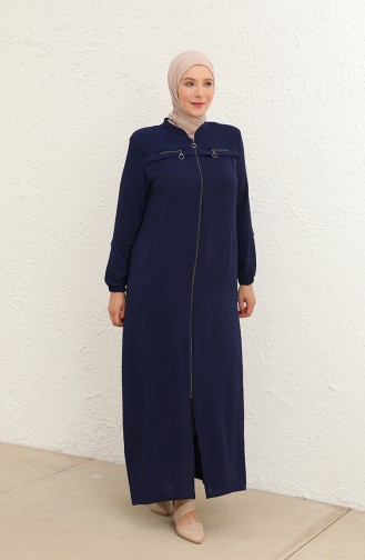 Dunkelblau Abayas 5040-2.Lacivert