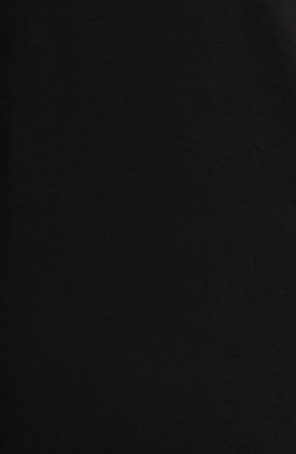 Kadın Büyük Beden Yaprak Baskılı Gömlek Tunik 8171 Siyah