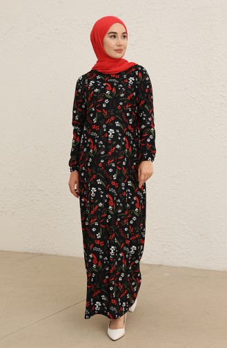 Navy Blue Hijab Dress 1779-02