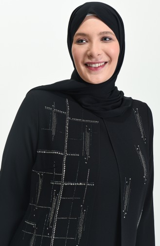 فساتين سهرة بتصميم اسلامي أسود 4005-01